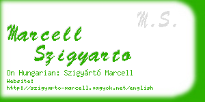 marcell szigyarto business card