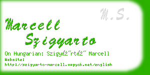 marcell szigyarto business card